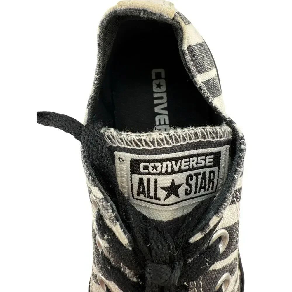 Converse Womens 6 Zebra Ox‎ Sneakers Black White Striped 543935F EUC - Picture 4 of 9